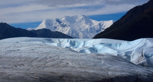 Mt. Blackburn (over 16,000 feet high) was revealed by the early afternoon