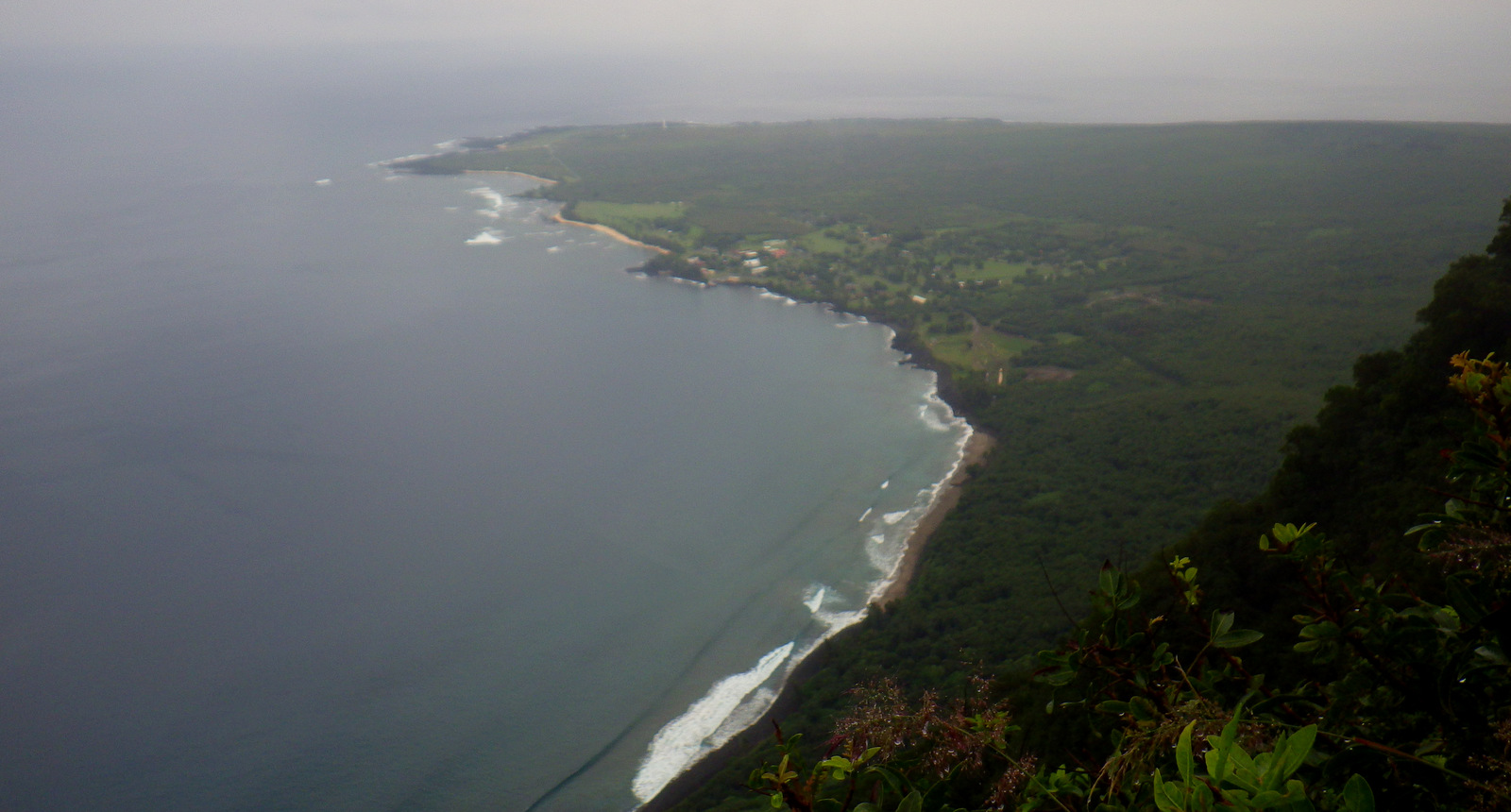 A view of Kalaupapa from near the top of the trail