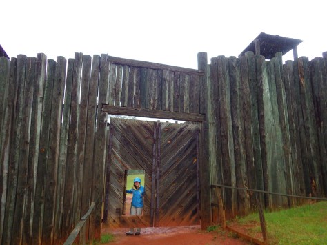 Tiff outside the main gate at Andersonville