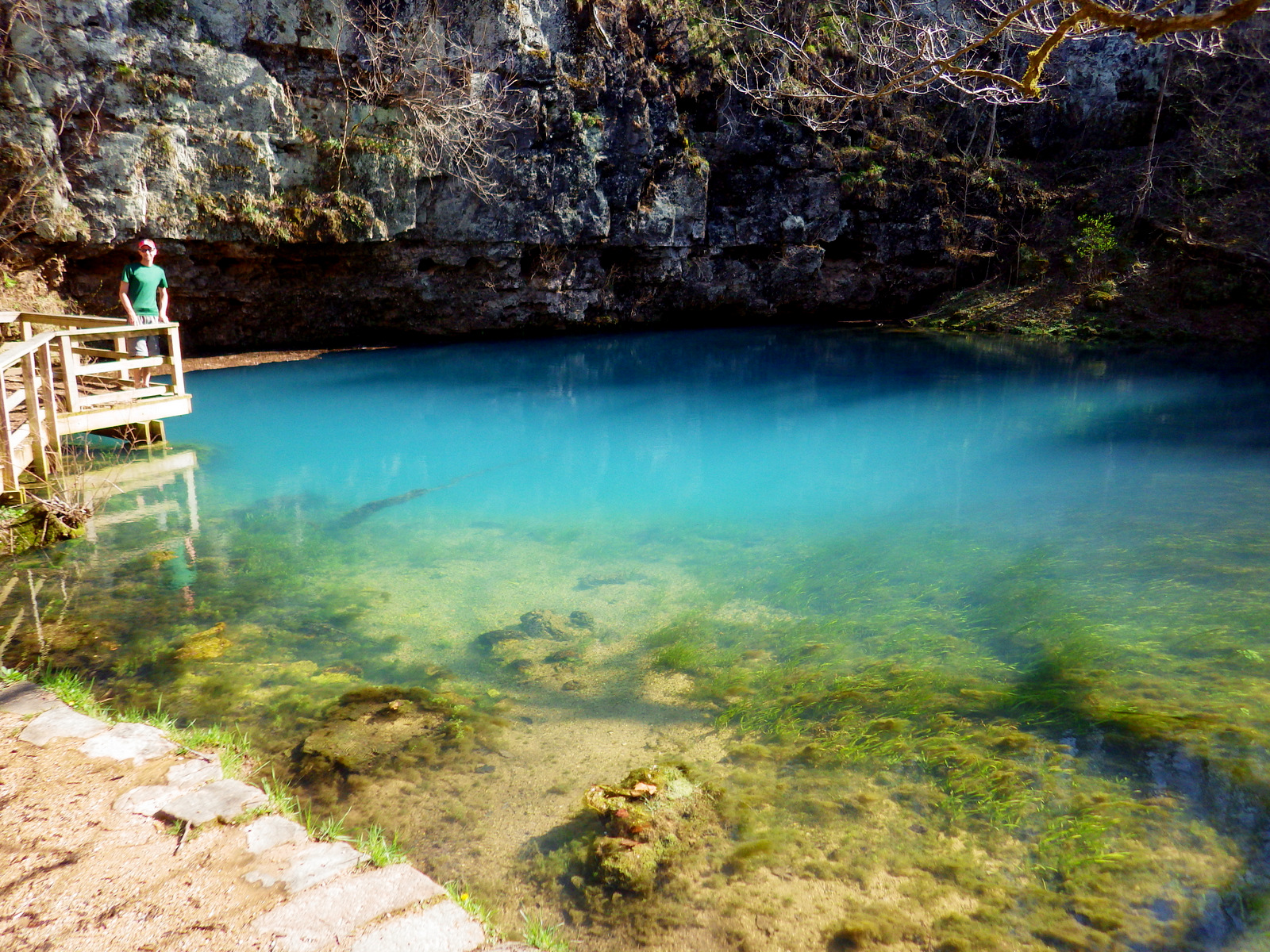 Scott with the source of Blue Spring