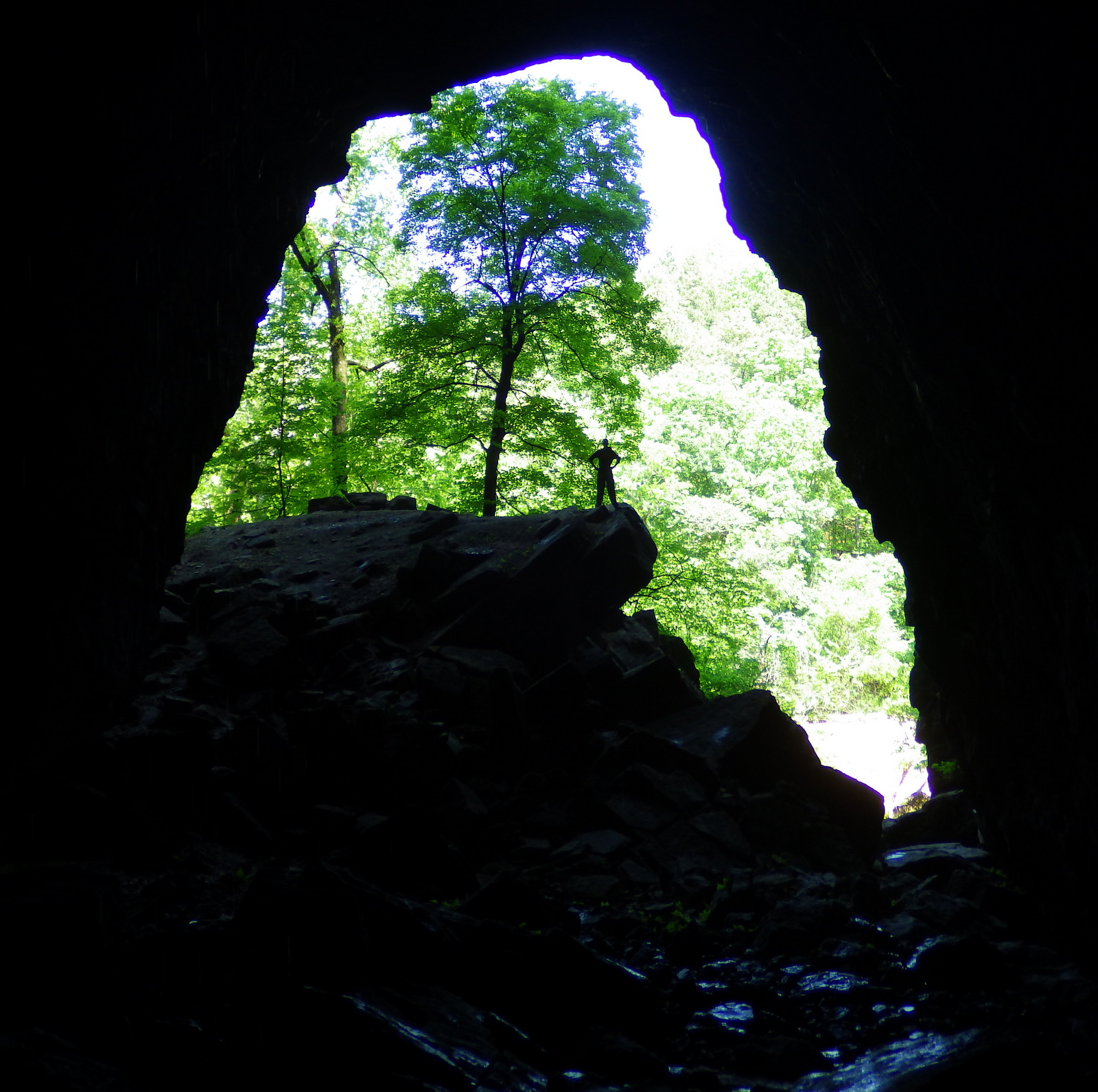 Scott at the opening to Jam Up cave