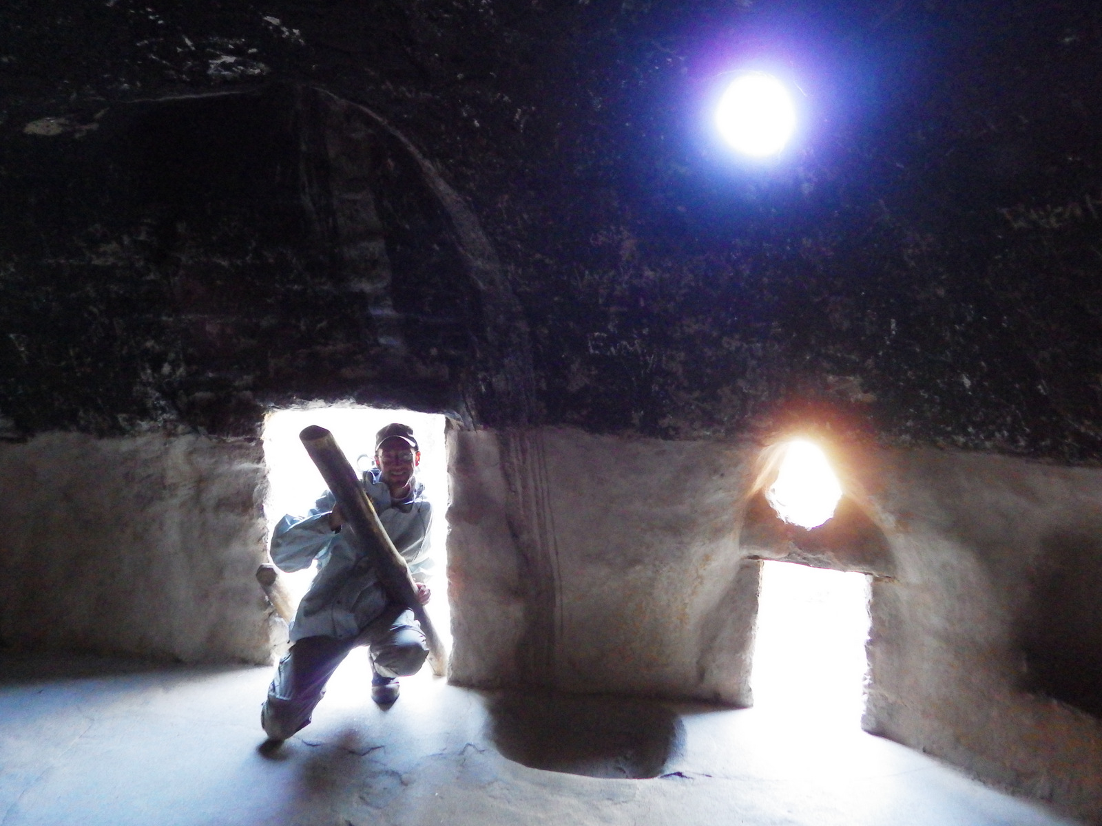 Scott at the entryway for a large dwelling
