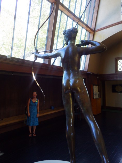Tiff in the studio with a Diana sculpture also found on Madison Square Garden