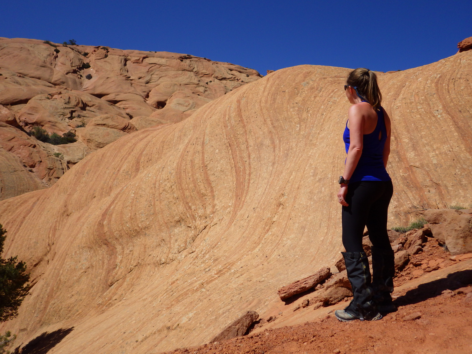 Tiff checking out some cool sandstone