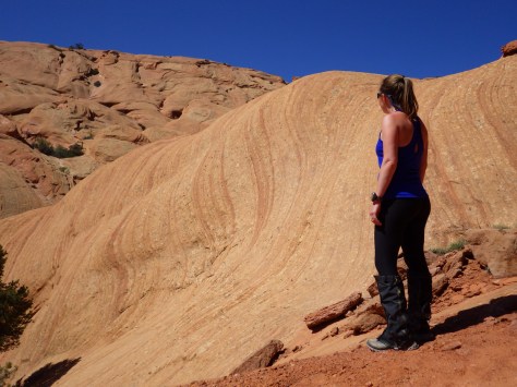 Tiff checking out some cool sandstone